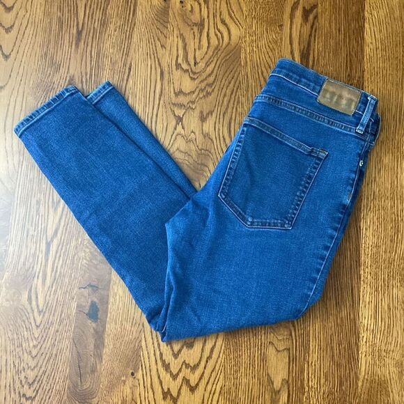 EVERLANE Women's 30 Blue Medium Wash Mid Rise Casual Skinny Ankle Jeans Stretch - Picture 16 of 16